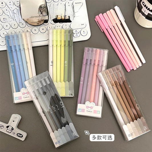 6pcs/box black neutral pen