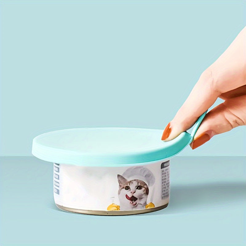 Silicone Cat Food Can Cover with Spoon Set